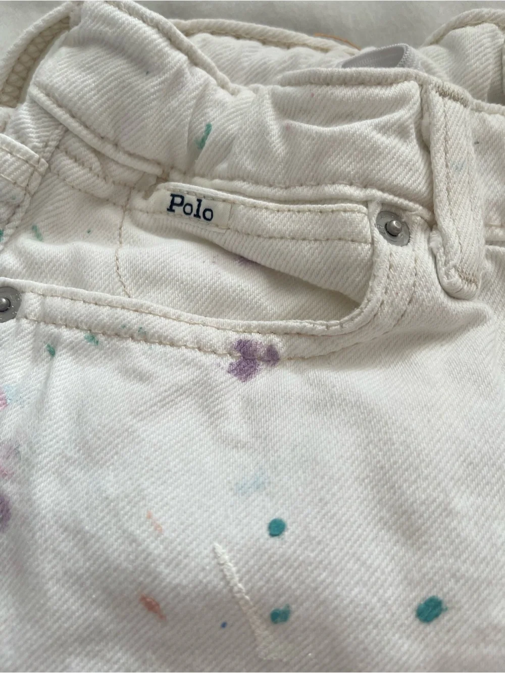 Polo Ralph Lauren Kids White Paint-Splatter Jeans